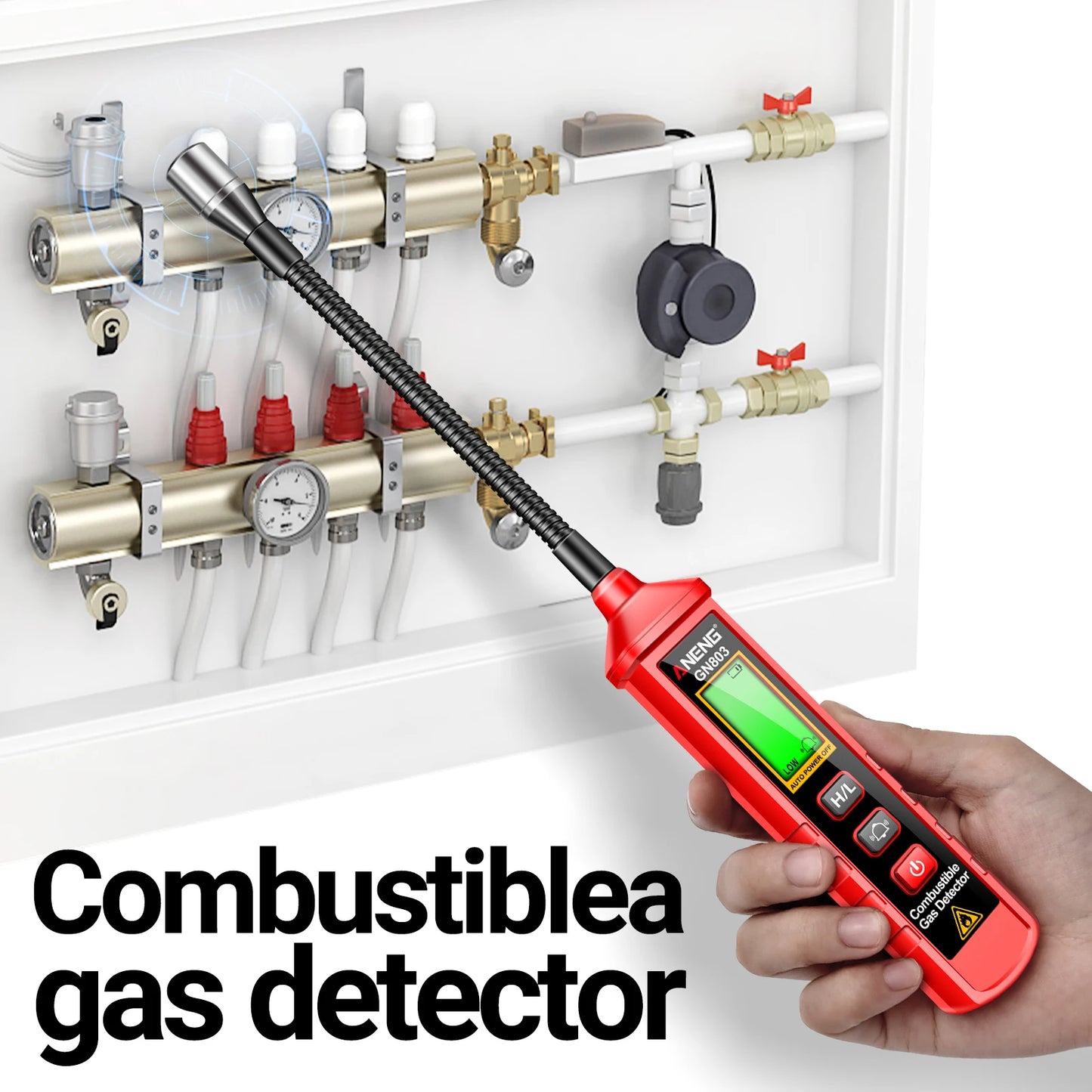 Handheld Gas Leak Detector Methane Combustible Gas Testers Portable Gases Concentration Analyzer Meter Leakage Tools