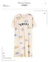 Women’s Cotton Nightgown – Korean Style Cute Print, Summer Short Sleeve Sleepwear Dress