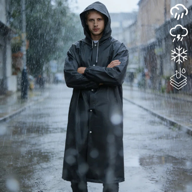 Portable Waterproof EVA Full Length Rain Poncho for Adults