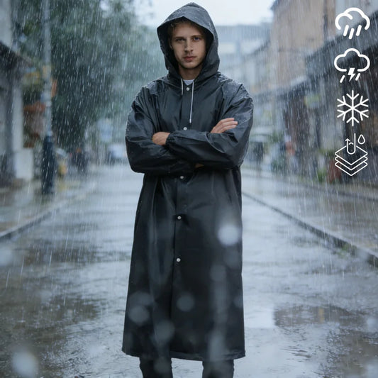Portable Waterproof EVA Full Length Rain Poncho for Adults