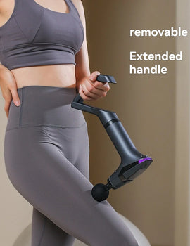 fascia gun with extended handle, fascia gun with multi frequency conversion, muscle relaxation, massage and vibration gun