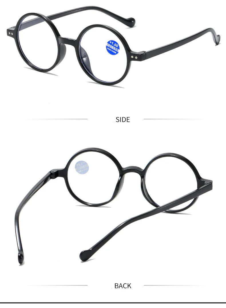 Fashion Reading Glasses Clear Lens Vintage Round Eyewear Hyperopia Presbyopia Reading Eyeglasses +1.0 +1.5 +2.0 +2.5