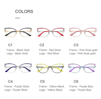 Blue light glasses Prescription  Lenses Women's  cat eye  Reading Customizable Myopia Hyperopia