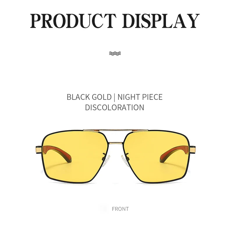 Photochromic Polarized Night Vision Driving Sunglasses UV400 Yellow Lens Goggles for Men Women
