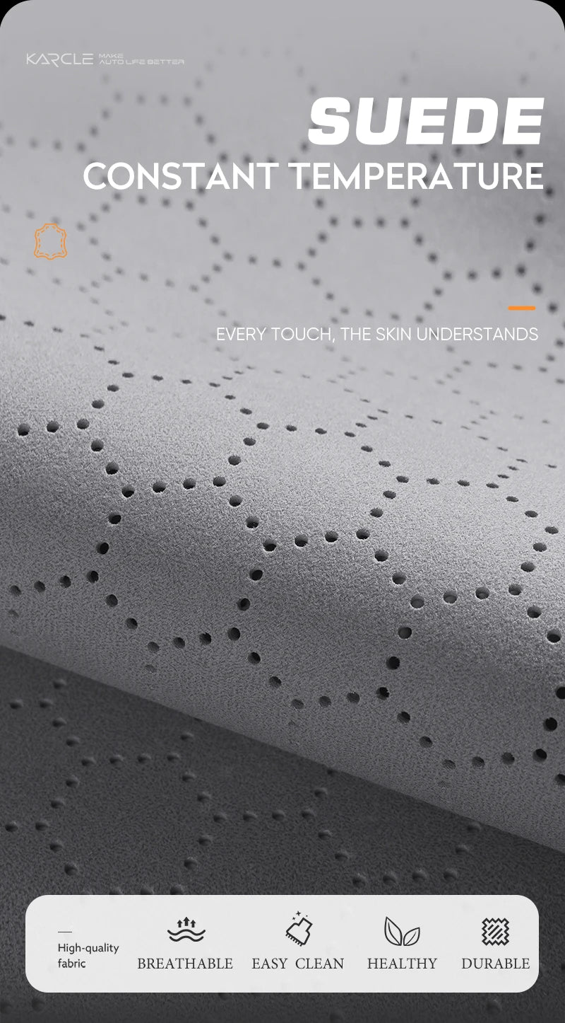 Car Seat Cushion Breathable Hole Universal Suede Car Seat Covers Front Rear Auto Seat Pads Four Season Car Chair Mat Accessories