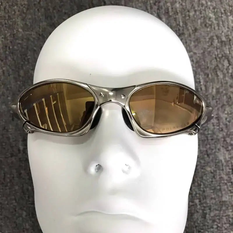 Polarized UV400 Cycling Sunglasses – Silver Metal Frame Fishing Riding Bicycle Eyewear