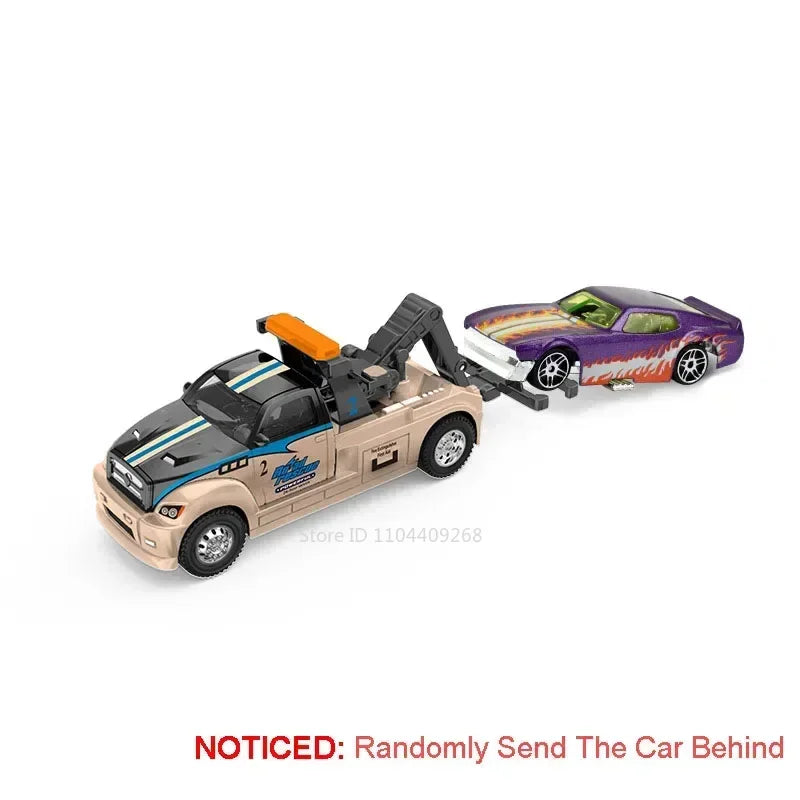 1:64 Scale Container Alloy Trailer Model Toy Car Diecast Metal Movable Joint Pull Back Engineering Vehicles Models Gifts for Boy