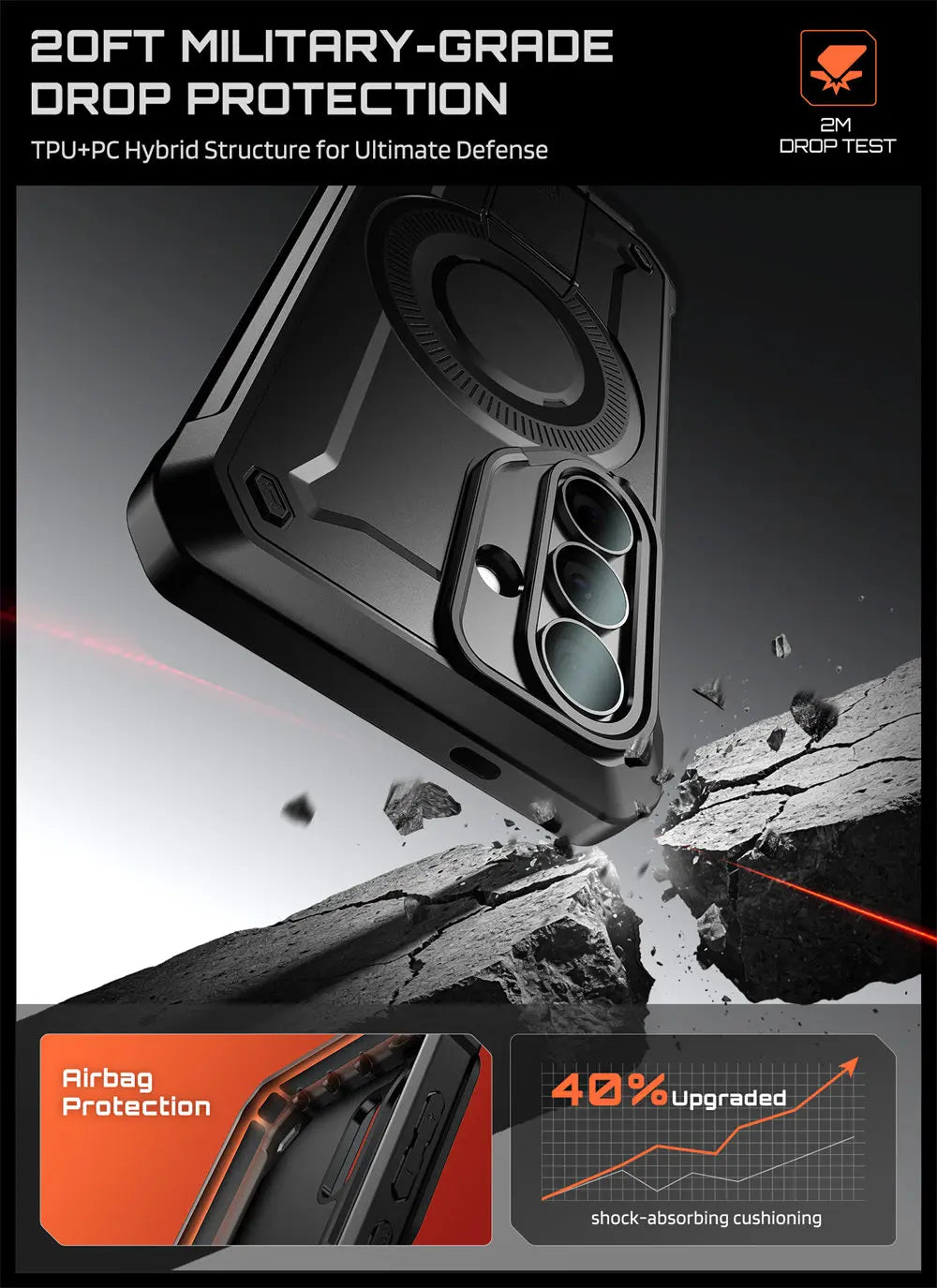 Rugged Magnetic Phone Case with Kickstand and Belt Clip for Samsung Galaxy S26 Plus