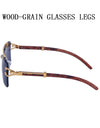 Rimless Sunglasses Vintage Sunglasses Women Luxury Fashion Glasses Square Wood Grain Shades