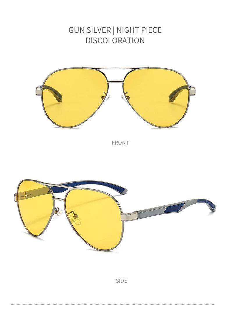 Pilot Photochromic Polarized UV400 Day Night Vision Driving Sunglasses for Men Women