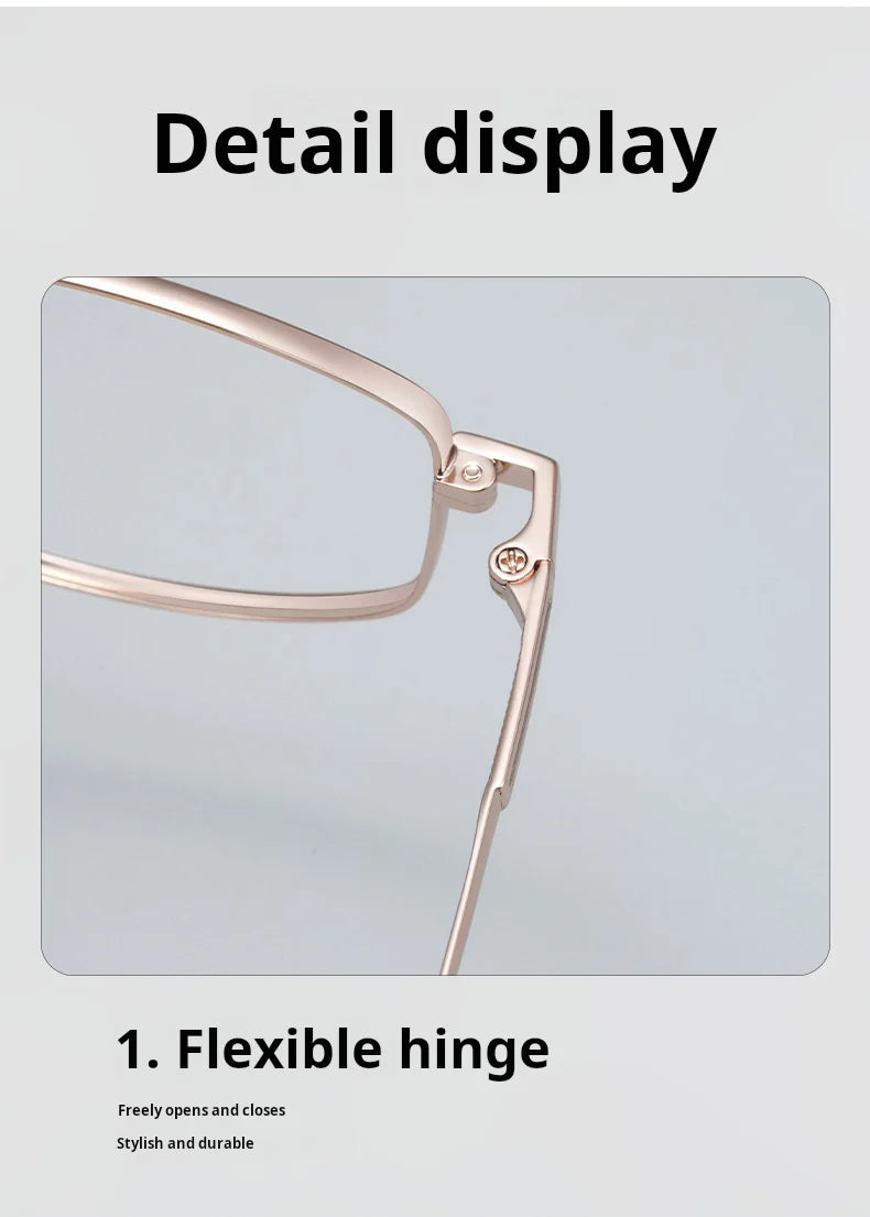 Retro Alloy Blue Light Blocking Progressive Multifocal Prescription Glasses