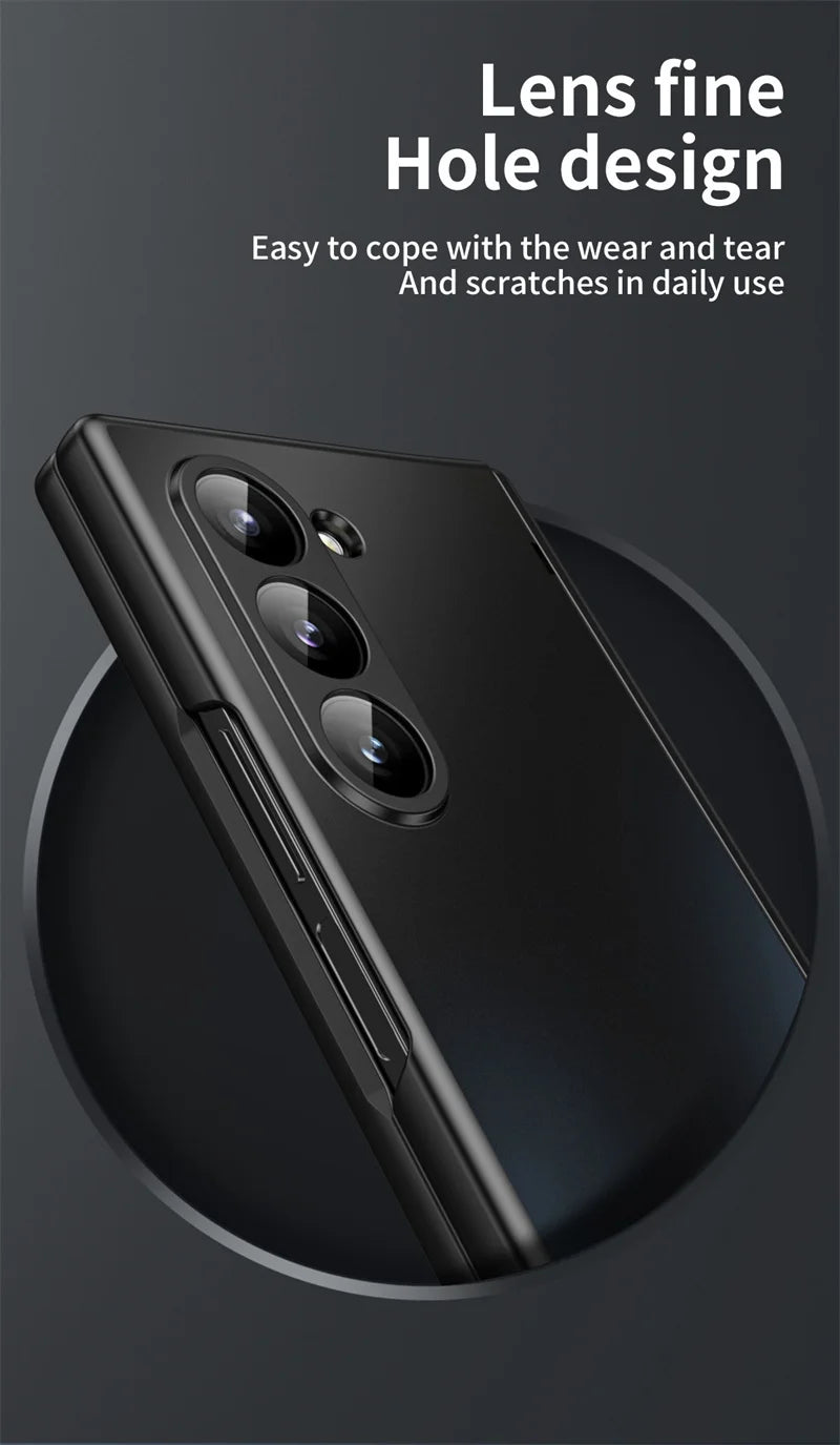 Anti-Shock Frosted Plating Full Body Case for Samsung Galaxy Z Fold 4 Fold4 Fold5 Fold3 Fold 5 3 2 5G fold2 Screen Glass film ﻿