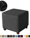 1PC Stretch Square Ottoman Stool Covers Super Soft Velvet stool Cover Elastic All-inclusive Footrest Slipcovers for Living Room