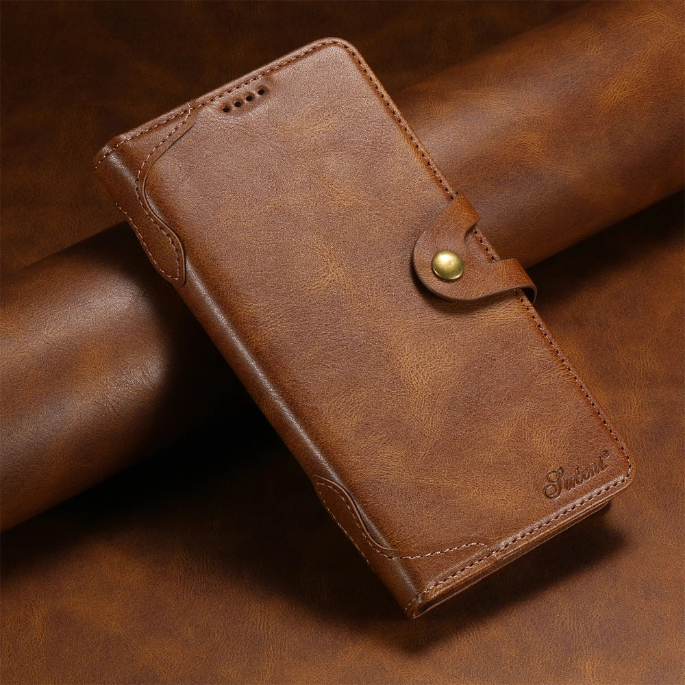 Flip Leather Wallet Phone Case for iPhone 16 15 Pro Max 14 Plus with  Card Slot Holder Cover