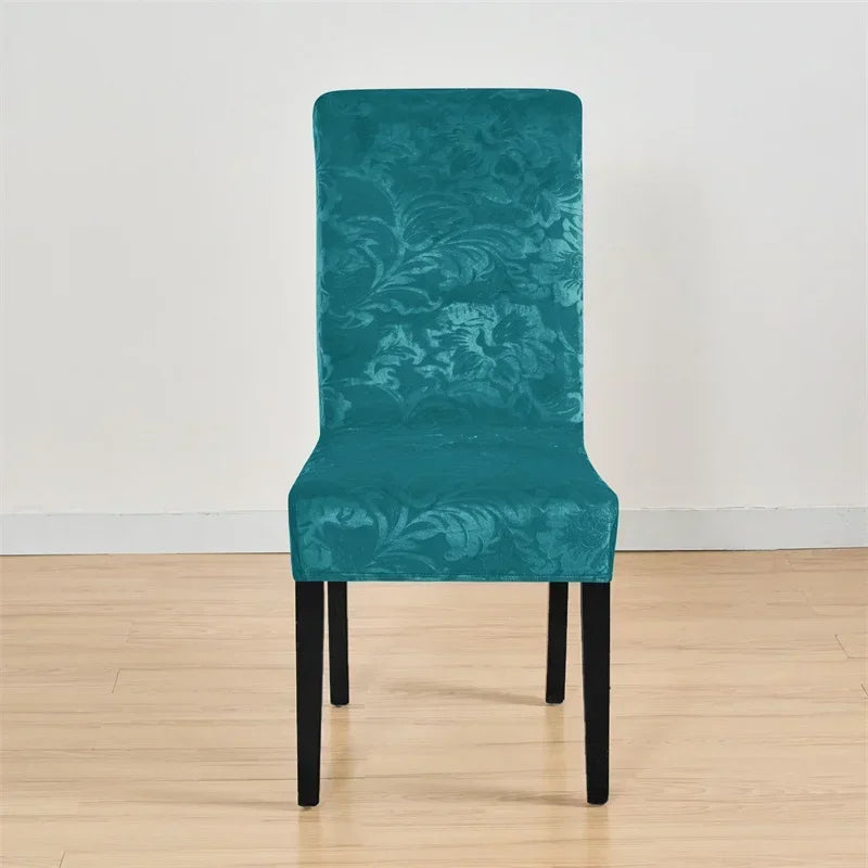 1PC Stretch Dining Chair Cover Jacquard Solid Color Chairs Slipcovers Elastic Soft Seat Covers for Banquet Wedding Hotel Decor