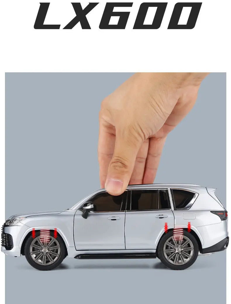 1:24 Lexus LX600 SUV Metal Model Car Toys Alloy Diecast Simulation Offroad Vehicles Sound And Light Cars