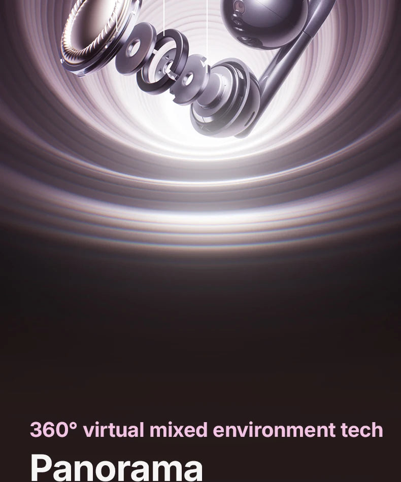 F60 Open Ear 360° Panoramic Sound Headphones Deep Bass Earphones Hi-Pure Original High Lossless Quality Sound Headset