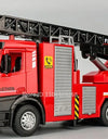 1:32 Ladder Truck Water Tanker Military Missile Rocket Launcher Trucks Model Toy Car Metal Diecast Sound Light Models Boys Gifts