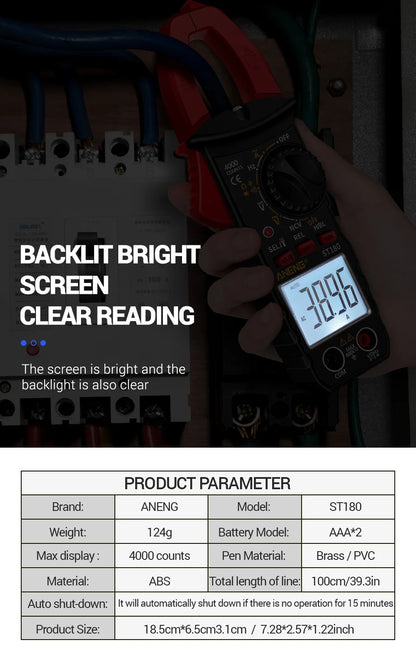 AC Current Clamp Meter  Digital 4000 Counts Multimeter Ammeter Voltage Tester Car Amp Hz Capacitance NCV Ohm Tool