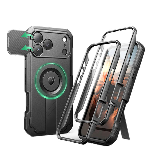 For iphone 17 Series case with Camera Cover & Adjustable Kickstand Compatible With MagSafe Shockproof  Magnetic Protective Cover