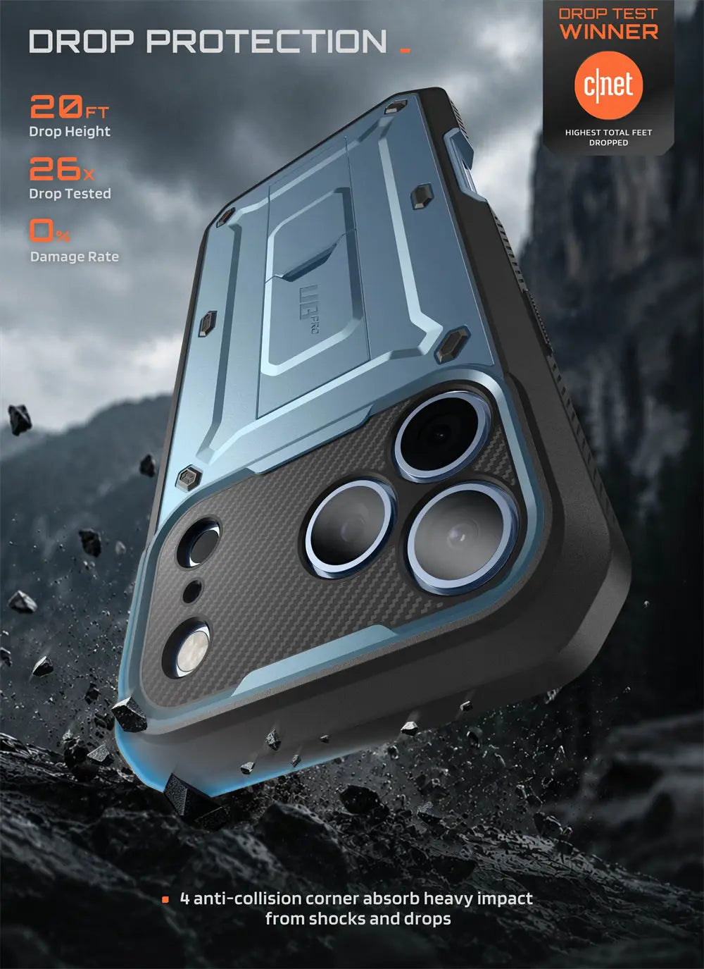 Full Body Rugged Phone Case with Built In Screen Protector and Belt Clip Holster for iPhone 17 Pro Max and iPhone 18 Pro Max