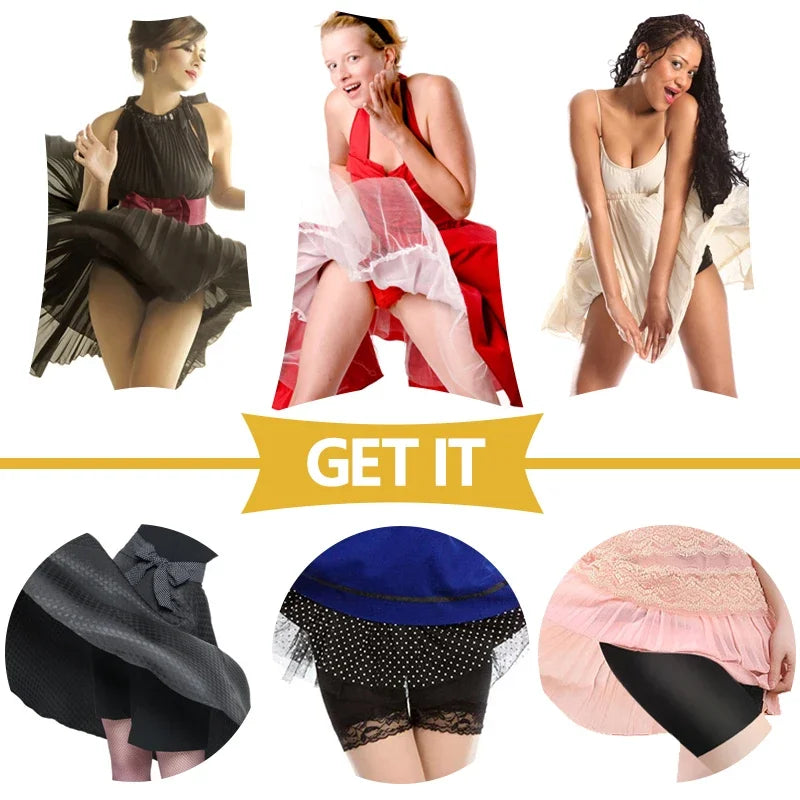 Women Slip Shorts Under Skirt Anti Chafing Boxer High Waist Boy shorts Anti-emptied Panties
