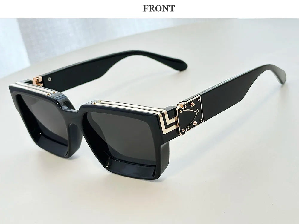 Retro Square Frame Sunglasses With UV400 Protection