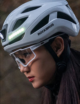 Bicycle Light Helmet Type-C Rechargeable Front + Rear Light Warning Bike Helmet Head Safety MTB Road Cycling Helmet