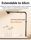 Camera Desk Setup Stand Adjustable Desk Mount with Holding Arm Max Load 2KG for Mirrorless Camera Microphone