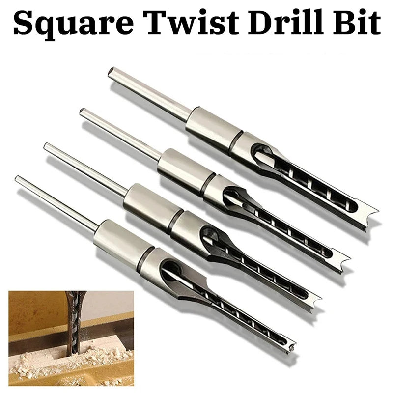 HSS Square hole drill Woodworking Drill Tools Auger Mortising Chisel Drill Set DIY Furniture Square Woodworking drill