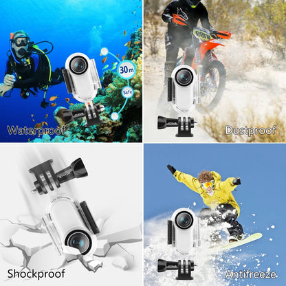 30m Underwater Waterproof Housing Protective Case for Insta360 GO 2, with Base Adapter & Screw (Transparent)