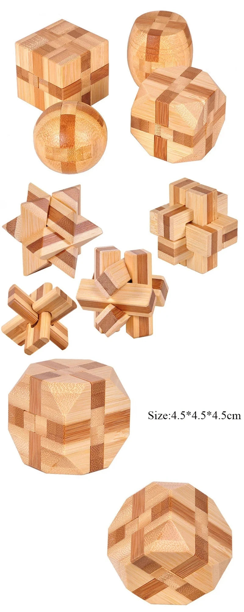 Wooden Kong Ming Lock Lu Ban Lock IQ Brain Teaser Puzzle Games  3D Puzzles for Adults Montessori Educational Toys