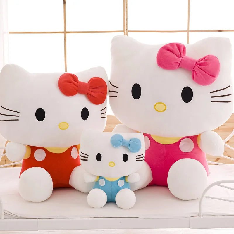 Sanrio Kawaii Hello Kitty Plush Toy KT Cat Stuffed Doll Cute Kitty Soft Toy for Kids Birthday Gift Perfect for Girls and Kids