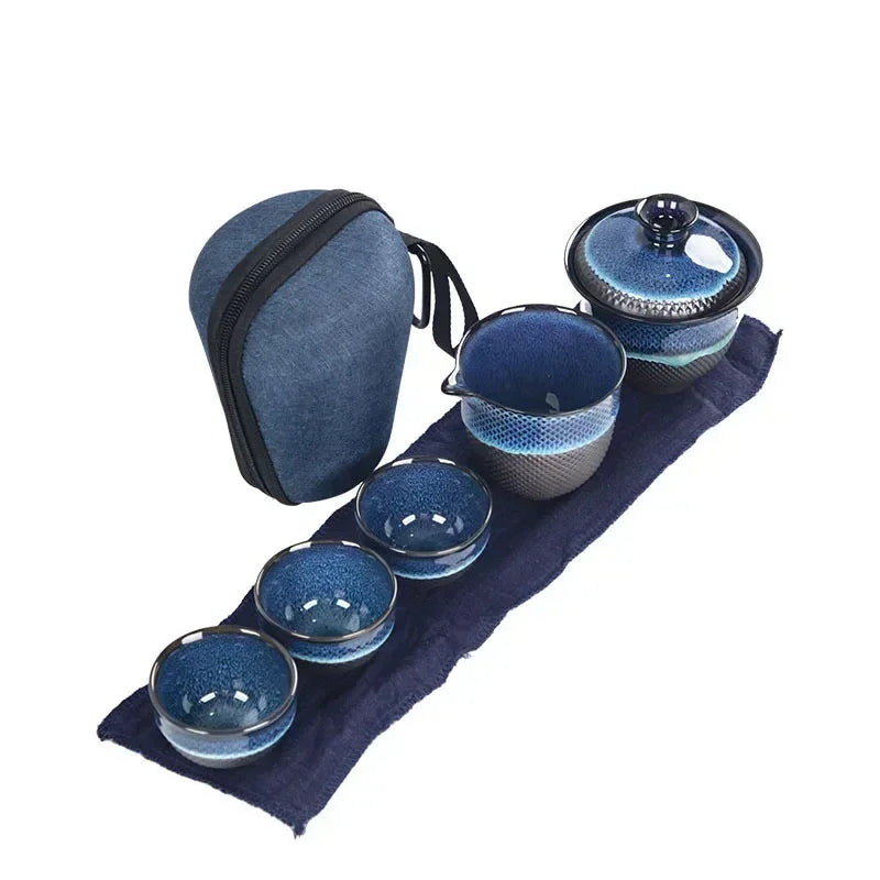 Kung Fu Travel Tea Set Ceramic Glaze Teapot Teacup Gawain Porcelain Tea set Kettles