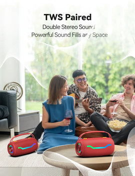 Puremic Portable Bluetooth Speaker with HD Sound, IPX6 Waterproof, Up to 18H Playtime, Karaoke Machine for Home/Party/Outdoor