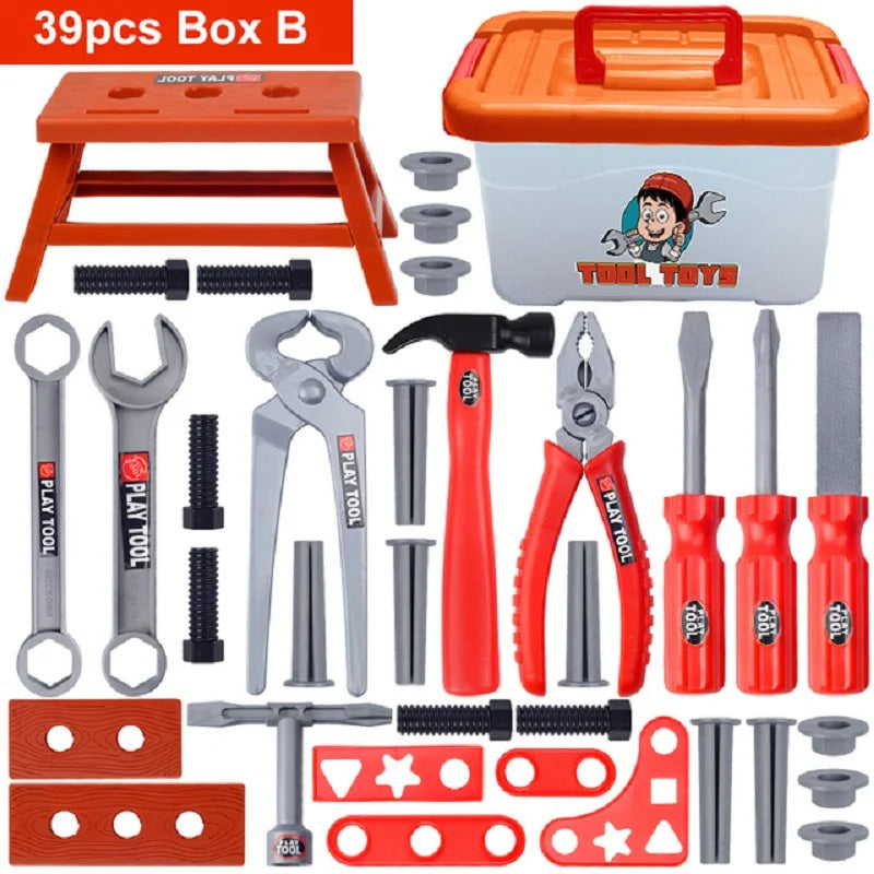 Kids Toolbox Kit Educational Toys Simulation Repair Tools Toys Drill Plastic Game Learning Engineering Puzzle Toys Gifts For Boy