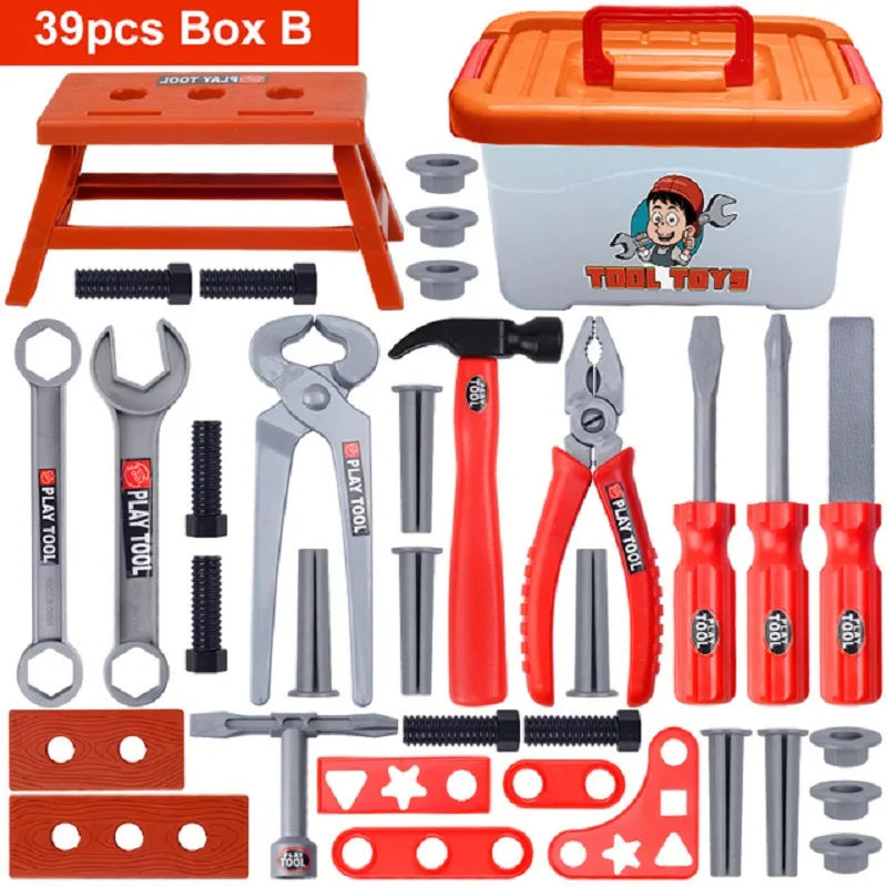 Toolbox Kit Educational Toys Simulation Repair Tools Toys Drill Plastic Game Learning Engineering Puzzle Toys Gifts For Boy
