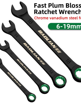 Dual Directional Fast Plum Blossom Ratchet Wrench, Industrial Grade Automatic Small Opening Dual-use Wrench Tool