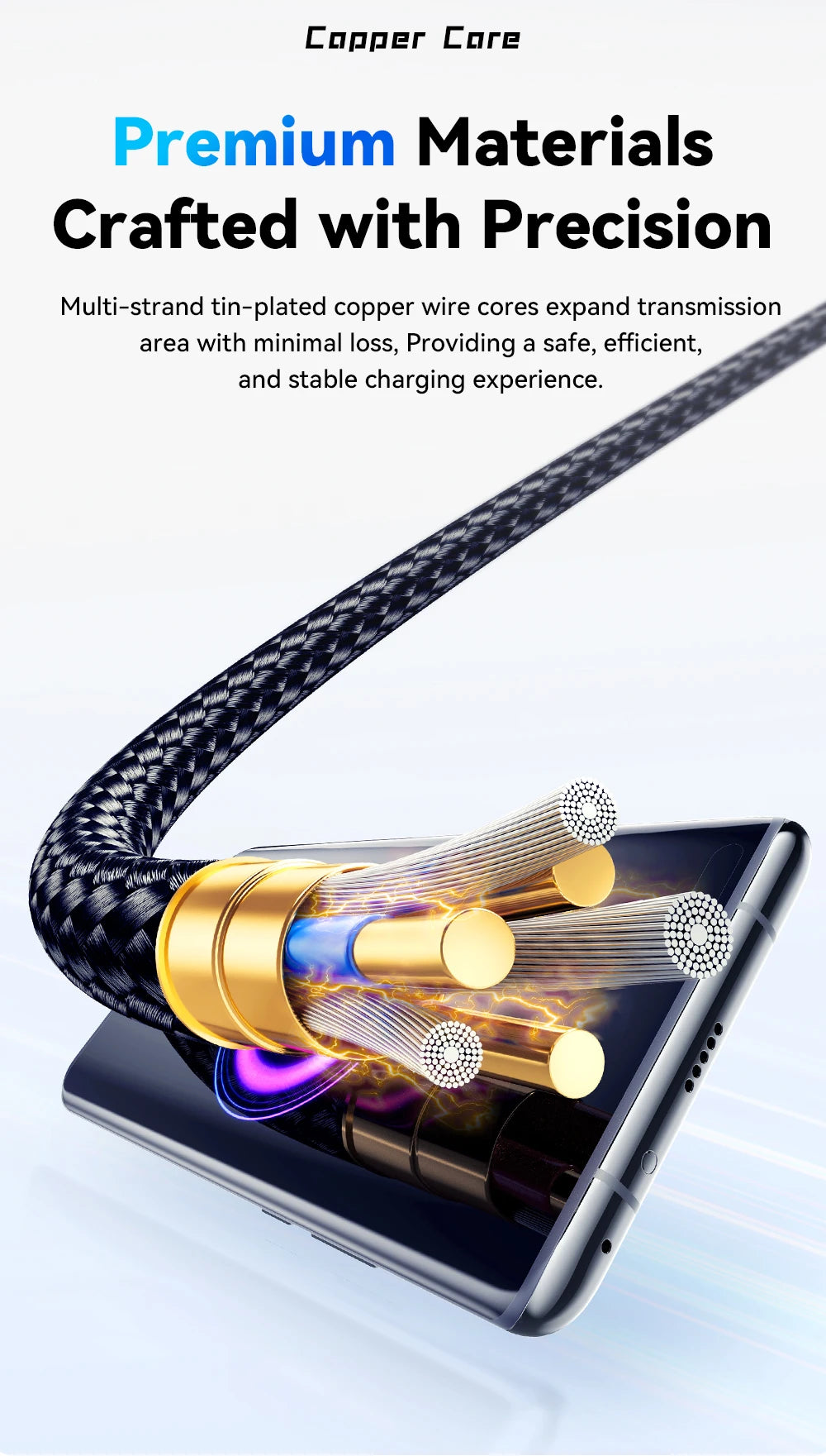 120W USB Type-C to Type-C Fast Charging Cable with LED Display