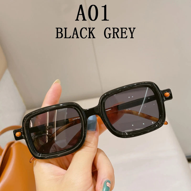 Retro Square Sunglasses With UV400 Protection