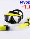 Optical Myopia Snorkel Set Diving Mask Nearsighted Swimming Goggles Short Sighted Panoramic Wide View Adults Youth -1.0To-6.0