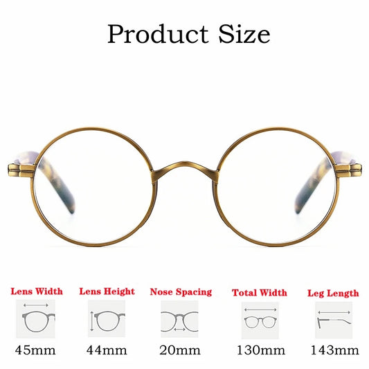 Ultra-light Titanium Alloy Acetate Eyewear Women Fashion Retro Round Small Optical Prescription Eyeglasses Frame Men