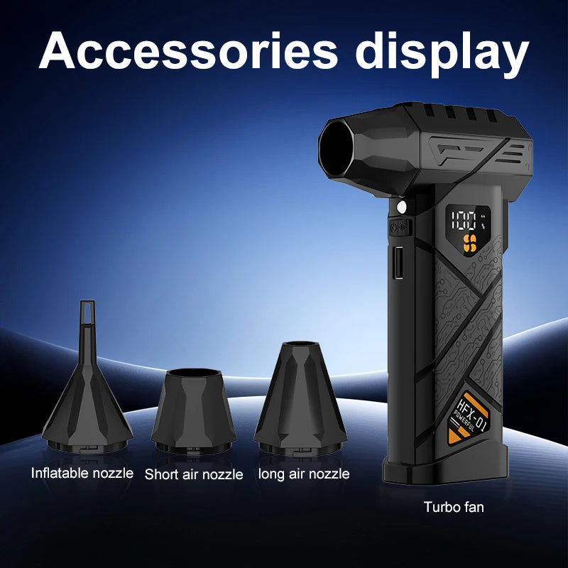 Powerful Turbo Air Blower Cordless Vacuum Cleaner Electric Snow Blower Led Lighting Deep Cleaning Tool For Cars/Electronics/Home