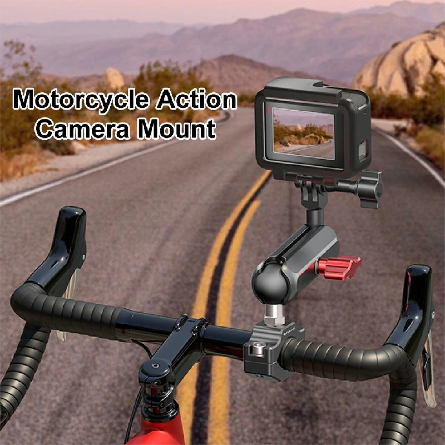 Motorcycle Rearview Large Medium Small Clamp CNC Metal Magic Arm Rod Mount