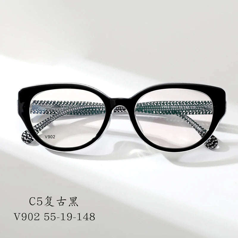Cat Eye Butterfly Eyewear Fashion Retro Eyeglasses Luxury Acetate Optical Prescription Frames