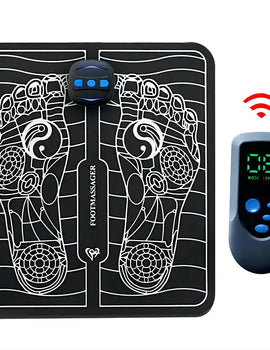 Electric Foot Massager Pad With Remote Control of Foot Massage Pads USB Charging Portable Foldable Massage Mat