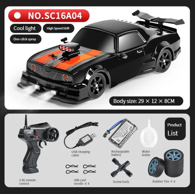 1/16 2.4G Racing Rc Cars Drift Car Mustang GTR Electric 4WD High Speed Remote Control Drift Toys for  Gifts