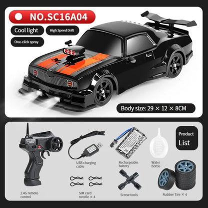 1/16 2.4G Racing Rc Cars Drift Car Mustang GTR Electric 4WD High Speed Remote Control Drift Toys for Children Gifts