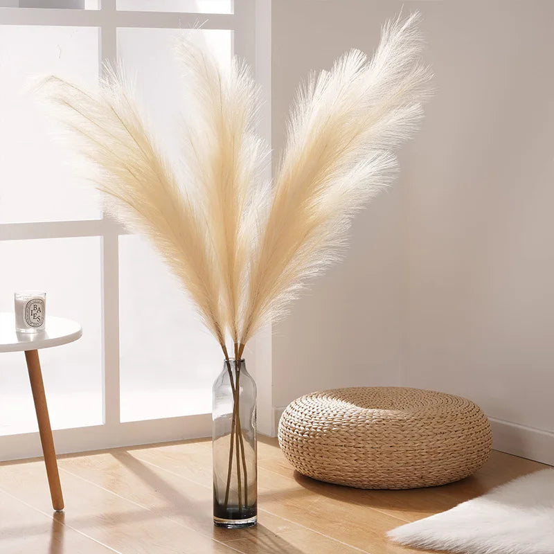 100cm Artificial Pampas Grass Fluffy Fake Reed Flowers 1pc Home Bedroom Party Decoration Wedding Decor Accessories Faux Flowers