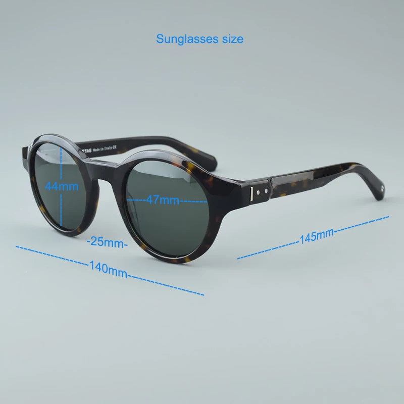 Round vintage Polarized Sunglasses Sunglass Driving UV400 Fashion Male Acetate Female Glasses